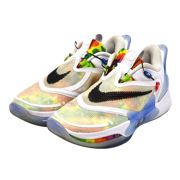 Nike Adapt BB 2.0 Tie-Dye BQ5397-100 Mesh Sneaker Multicolor US 10 - Preowned - Picture 1 of 6
